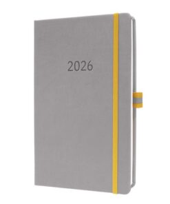 Weekagenda Linescape A5 2026 (EN) lichtgrijs Hardcover verticale indeling