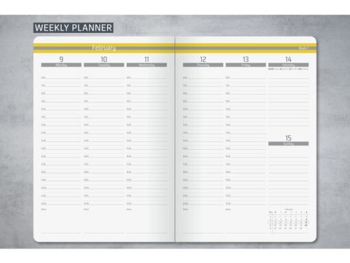 Weekagenda Linescape A5 2026 (EN) lichtgrijs Hardcover      verticale indeling