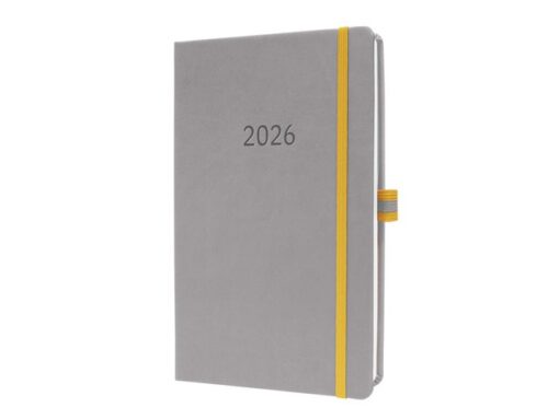 Weekagenda Linescape A5 2026 (EN) lichtgrijs Hardcover      verticale indeling