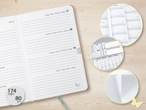 Weekagenda Pure A6 2026 (NL/FR/EN/DU) Moonlight Ginkgo      Hardcover