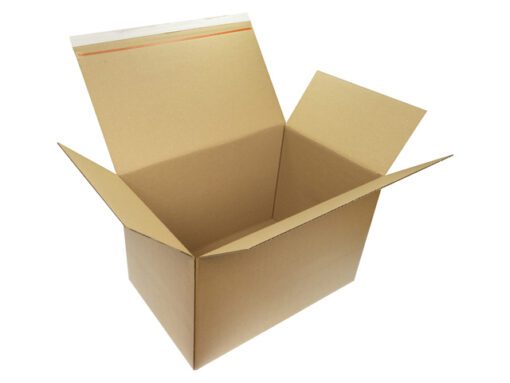 Autolockdoos Raadhuis B-golf 400x260x250mm bruin krimp 5    stuks