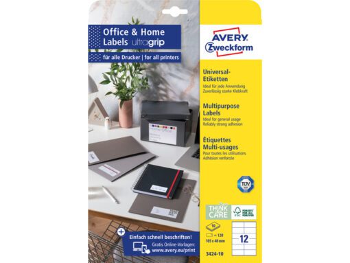 Etiket Zweckform 105x48mm wit perm. 120 labels, 10 vel