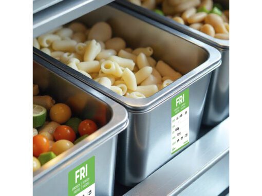 Etiketten HACCP Avery vrijdag groen bedrukt in 5 talen      40x56 mm beschrijfbaar en afneembaar 500 etiketten in