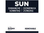 Etiketten HACCP Avery zondag zwart bedrukt in 5 talen 25x25 mm beschrijfbaar en afneembaar 1000 etiketten in dispenser