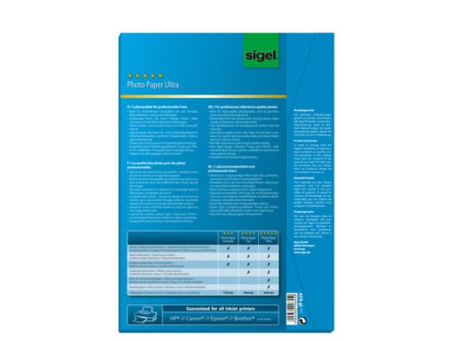Inkjet Ultra fotopapier Sigel A4 190grs hoogglans 50 vel