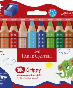 Kleurpotlood Faber-Castell Grippy XXL Jumbo etui 10 stuks   en puntenslijper