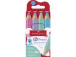 Kleurpotlood Faber-Castell Grippy XXL Jumbo kartonetui 4 stuks pastel