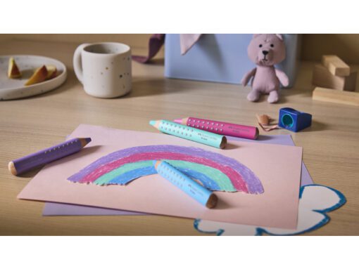 Kleurpotlood Faber-Castell Grippy XXL Jumbo kartonetui 4 stuks pastel