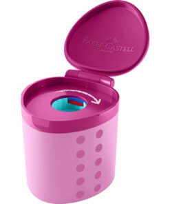Puntenslijper Faber-Castel Grippy enkel roze met opvangbakje
