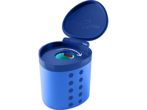 Puntenslijper Faber-Castell Grippy blauw enkel met          opvangbakje