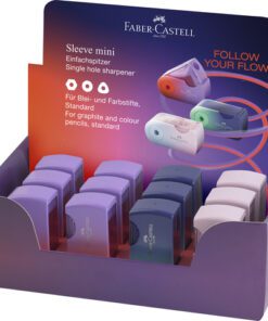 Puntenslijper Faber-Castell sleeve mini enkel Flow Edition  display 12 stuks