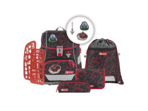 Rugzak Step by Step polyester 2IN1 set Ninja Yuma met etui  groot, etui klein,sporttas, magic mags en 2 sjablonen