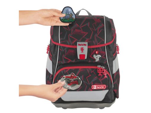 Rugzak Step by Step polyester 2IN1 set Ninja Yuma met etui  groot, etui klein,sporttas, magic mags en 2 sjablonen