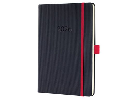 Weekagenda Conceptum A5 2026 (NL/FR/EN/DU) zwart-red        Hardcover