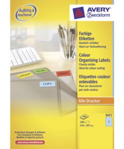 etiket Avery ILK 210x297mm 100 vel 1 etiket per vel blauw