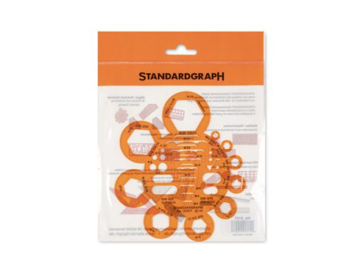 Afrondingssjabloon Standardgraph met hoek meter, met        inktrand