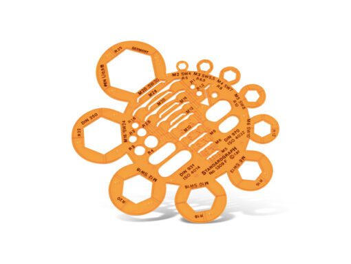Afrondingssjabloon Standardgraph met hoek meter, met        inktrand