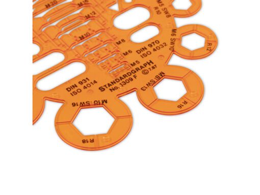 Afrondingssjabloon Standardgraph met hoek meter, met        inktrand