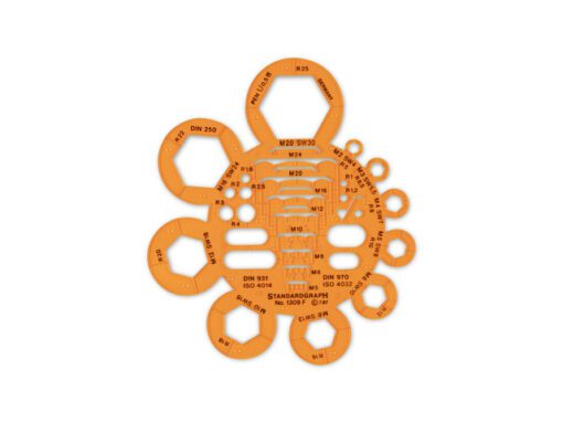 Afrondingssjabloon Standardgraph met hoek meter, met        inktrand