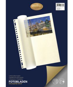 Fotobladen Multo A4 23 rings chamois met zuurvrij dekvel pak a 20 stuks