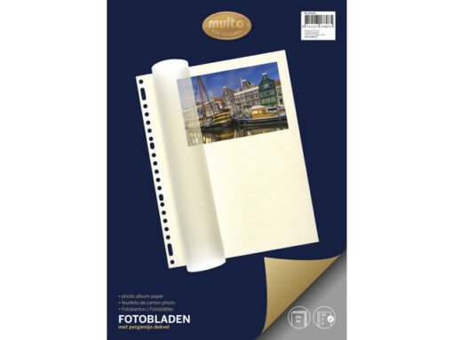 Fotobladen Multo A4 23 rings chamois met zuurvrij dekvel pak a 20 stuks