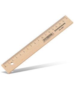 Liniaal Standardgraph 17cm hout met  metaalinleg