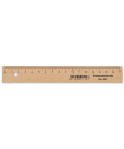 Liniaal Standardgraph 17cm hout met  metaalinleg