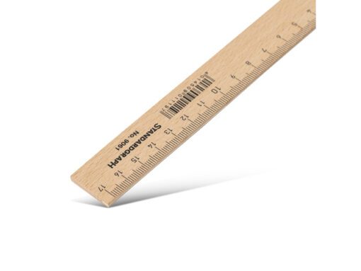 Liniaal Standardgraph 17cm hout met  metaalinleg