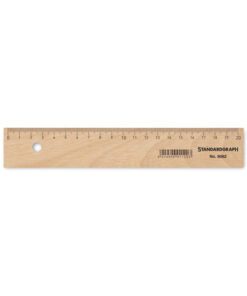 Liniaal Standardgraph 20cm hout met metaalinleg