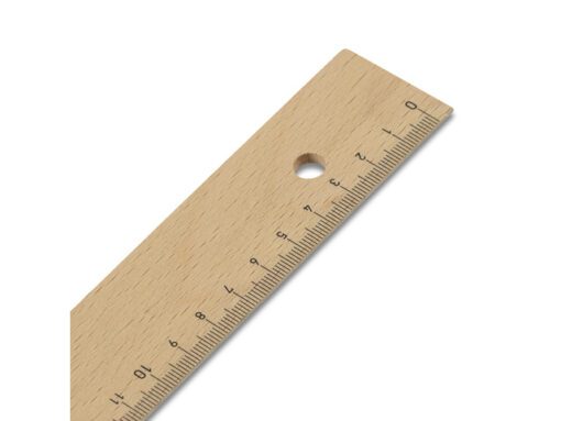 Liniaal Standardgraph 30cm hout met  metaalinleg