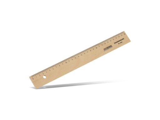 Liniaal Standardgraph 30cm hout met  metaalinleg