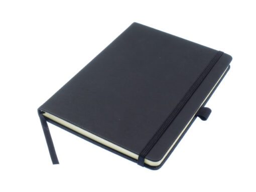 Notitieboek Kangaro A5 zwart ruit 5mm PU HC 96 vel 80 grams