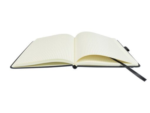 Notitieboek Kangaro A5 zwart ruit 5mm PU HC 96 vel 80 grams