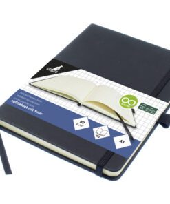 Notitieboek Kangaro A5 zwart ruit 5mm PU HC 96 vel 80 grams