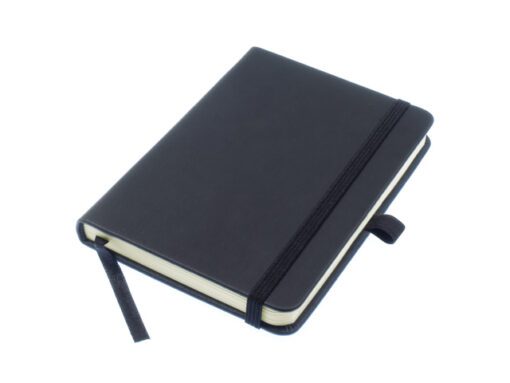 Notitieboek Kangaro A6 zwart ruit 5mm PU HC 96 vel 80 grams