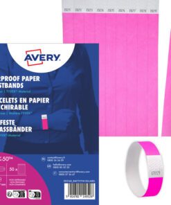Polsbandjes Avery Tyvek neon roze 256x19mm 500 stuks