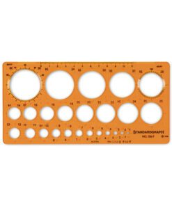 Sjabloon cirkel Standardgraph 1-36mm 25 cirkels met inktrand