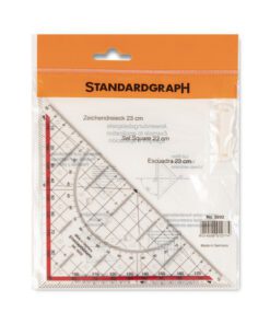 Tekendriehoek Standardgraph 23cm met  afneembare greep kunststof