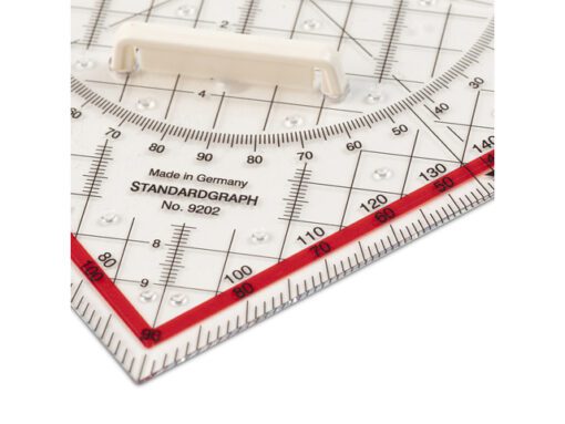 Tekendriehoek Standardgraph 23cm met  afneembare greep      kunststof