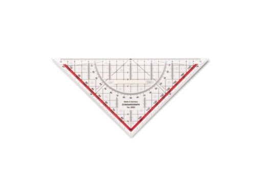 Tekendriehoek Standardgraph 23cm met  afneembare greep      kunststof