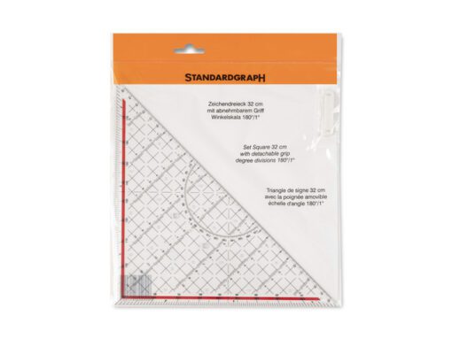 Tekendriehoek Standardgraph 32cm met afneembare greep       kunststof