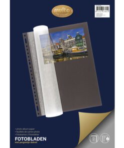 Fotobladen Multo A4 23 rings zwart met zuurvrij dekvel pak  a 20 stuks