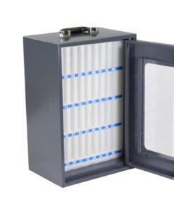 trainingscentra of medische instellingen. Met 36 genummerde vakken van polyethylenschuim en een transparante plexiglasdeur