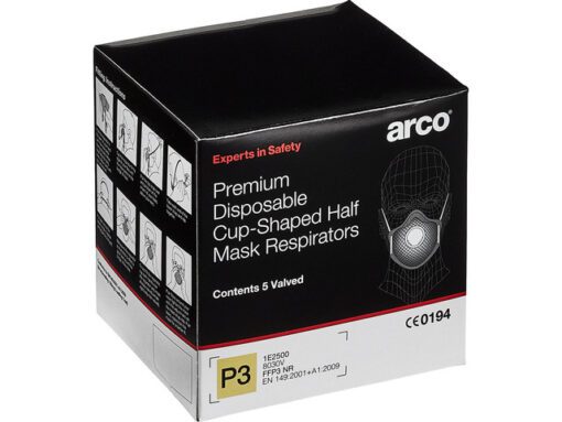 Stofmasker Arco Premium FFP3 NR met ventiel schelpmodel     doos 5 stuks
