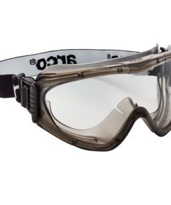 grote stofdeeltjes en hete vaste materialen. Geschikt voor gebruik bij temperaturen van circa -5 °C tot +55 °C en gecertificeerd volgens EN 166:2001 1BT 349.