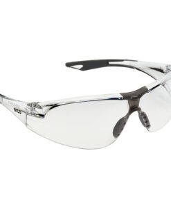 ook in combinatie met andere veiligheidsuitrusting.De bril is voorzien van een zachte snap-on neusbrug en flexibele temple tips voor een stabiele pasvorm. De heldere lens is geschikt voor uiteenlopende werkplekken en biedt 99% UV-bescherming voor binnen- en buitengebruik. Voorzien van een anti-scratch coating en gecertificeerd volgens EN 166:2001 1F. CE-gemarkeerd en geschikt voor professioneel gebruik.