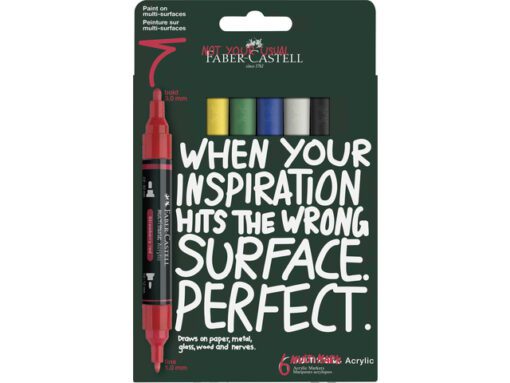 Acrylmarker Faber-Castell Multimark 6 stuks Basic kartonetui