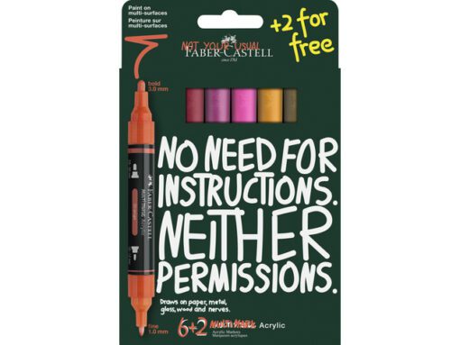 Acrylmarker Faber-Castell Multimark Flame kartonetui 6+2