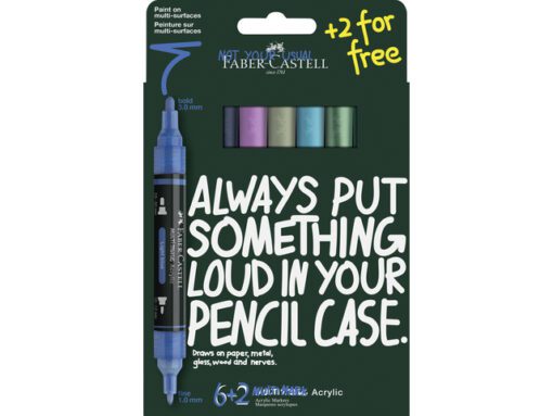 Acrylmarker Faber-Castell Multimark Frost kartonetui 6+2