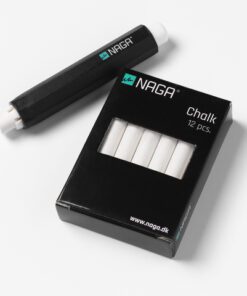 Bordkrijt Naga wit 12 stuks   met houder